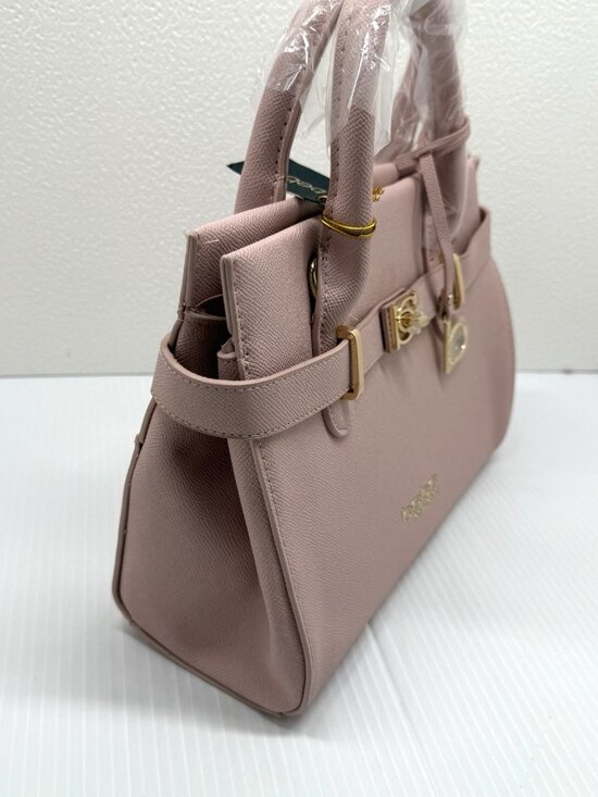 Bebe Pink Satchel Handbag Gold Hardware Structured Handle Purse NWT Work Luxury - Picture 5 of 10